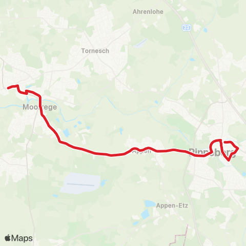 StadtBus/RegionalBus (Umland) Bau: Uetersen Stadt - Moorrege - Appen - Bf. Pinneberg map