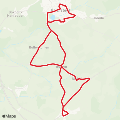 StadtBus/RegionalBus (Umland) Barmstedt > Bevern > Ellerhoop > Barmstedt map