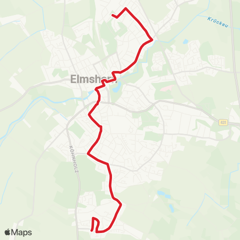 StadtBus/RegionalBus (Umland) Klein Nordende, Bauerweg / Waldorfschule > Bf. Elmshorn > Zeppelinplatz map