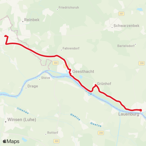 StadtBus/RegionalBus (Umland) Bf. Bergedorf > Geesthacht > Tesperhude > Lauenburg, Zob map