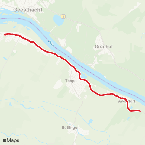 StadtBus/RegionalBus (Umland) Avendorf > Tespe > Niedermarschacht map