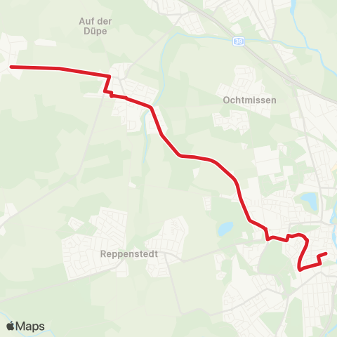 StadtBus/RegionalBus (Umland) Lüneburg AM Sande> Zob / Bahnhof - Vögelsen > Mechtersen map