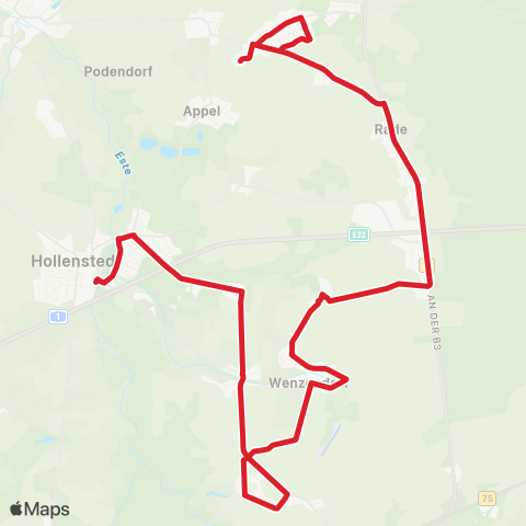 StadtBus/RegionalBus (Umland) Moisburg > Rahmstorf - Eversen - Wennerstorf > Sz Hollenstedt map