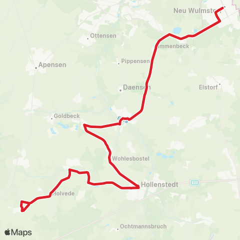 StadtBus/RegionalBus (Umland) Halvesbostel > Hollenstedt - Moisburg > Neu Wulmstorf map