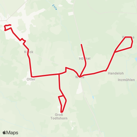 StadtBus/RegionalBus (Umland) Kamperlien > Inzmühlen > Welle > Kakenstorf > Tostedt map