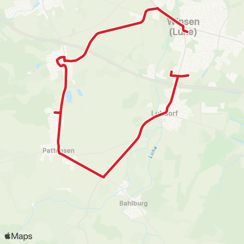 StadtBus/RegionalBus (Umland) Winsen > Scharmbeck > Winsen map