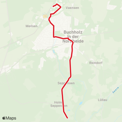 StadtBus/RegionalBus (Umland) Holm-Seppensen (Süd) > Treffpunkt > Möbel Kraft map