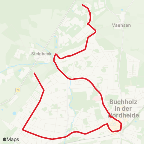 StadtBus/RegionalBus (Umland) Grundschule Steinbeck >Treffpunkt > Bäckerstraße map