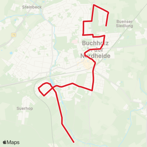 StadtBus/RegionalBus (Umland) Seppensen (Friedhof) > Treffpunkt > Märchensiedlung map