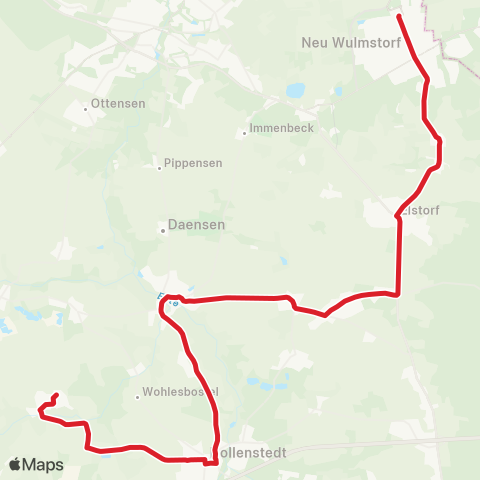 StadtBus/RegionalBus (Umland) Regesbostel > Hollenstedt > Elstorf > Neu Wulmstorf map