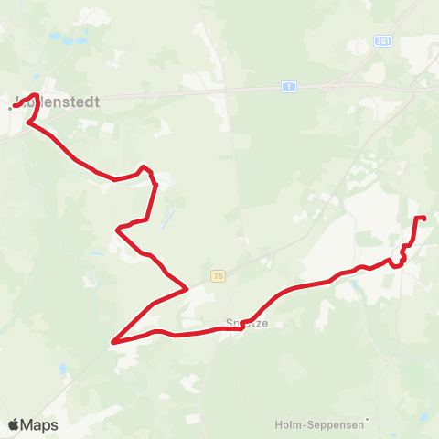 StadtBus/RegionalBus (Umland) Buchholz > Sprötze > Trelde > Kakenstorf > Hollenstedt map