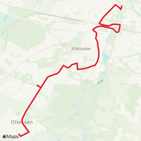 StadtBus/RegionalBus (Umland) Buxtehude Zob > Bahnhof (Süd) - Hauptstraße - Krankenhaus > Heideweg map