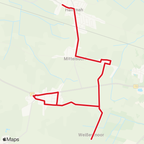 StadtBus/RegionalBus (Umland) Mittelsdorf > Hammah map