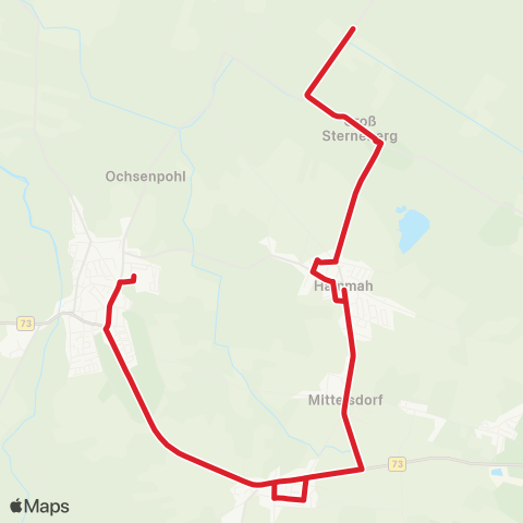 StadtBus/RegionalBus (Umland) Groß Sterneberg > Himmelpforten map