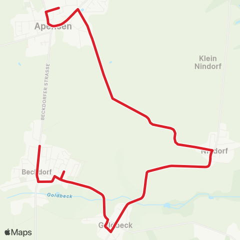 StadtBus/RegionalBus (Umland) Nindorf > Beckdorf > Apensen map