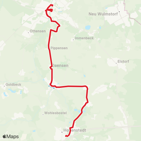 StadtBus/RegionalBus (Umland) Buxtehude > Eilendorf - Moisburg - Eversen > Hollenstedt map