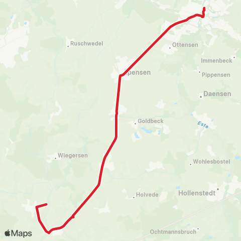 StadtBus/RegionalBus (Umland) Buxtehude >Apensen> Harsefeld / Klein Wohnste map