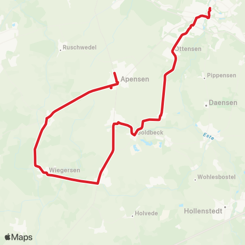 StadtBus/RegionalBus (Umland) Buxtehude > Apensen - Nindorf - Beckdorf - Sauensiek > Ahlerstedt map