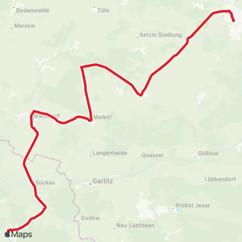 StadtBus/RegionalBus (Hamburg) Neuhaus - Brahlstorf - Hagenow map