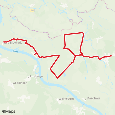 StadtBus/RegionalBus (Hamburg) Neuhaus - Niendorf - Neu Bleckede map