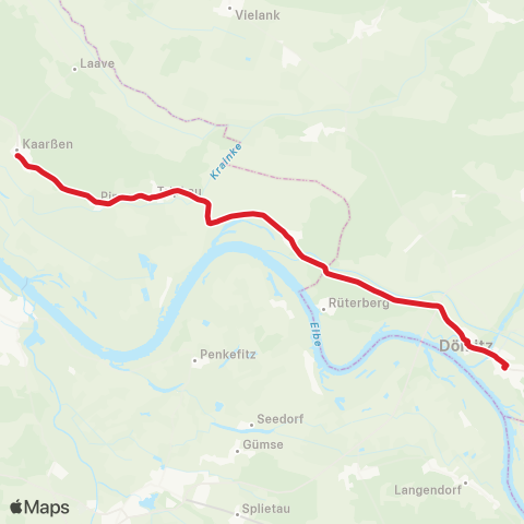 StadtBus/RegionalBus (Hamburg) Dömitz - Kaarßen - Neuhaus map