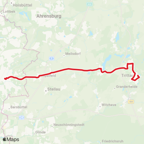 StadtBus/RegionalBus (Hamburg) Trittau >Stapelfeld> Bf. Rahlstedt map