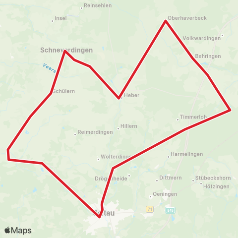 Andere Linien Heide-Shuttle Soltau - Bispingen - Oberhaverbeck - Schneverdingen - Neuenkrichen map