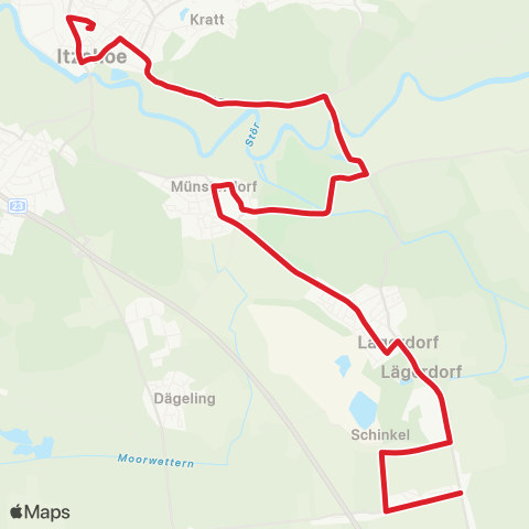 StadtBus/RegionalBus (Umland) Itzehoe > Breitenburg > Lägerdorf > Rethwisch map