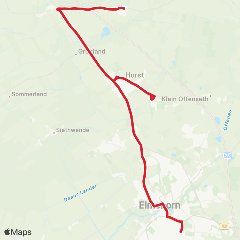 StadtBus/RegionalBus (Umland) Lägerdorf > Hohenfelde > Horst > Elmshorn map