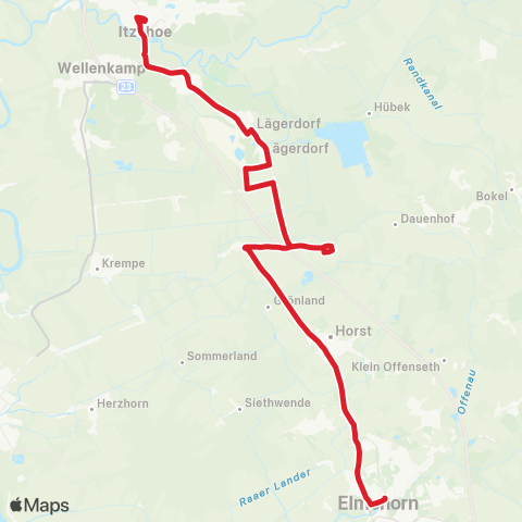 StadtBus/RegionalBus (Umland) Itzehoe > Rethwisch >Horst > Elmshorn map