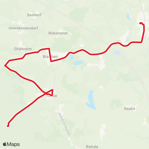 StadtBus/RegionalBus (Umland) Vaalermoor > Nutteln > Wacken > Schenefeld, Schule map