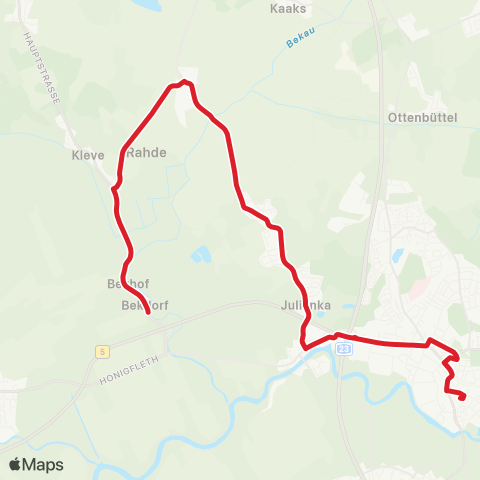 StadtBus/RegionalBus (Umland) Itzehoe < Oldendorf > Bekdorf map