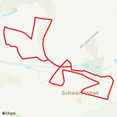 StadtBus/RegionalBus (Umland) Bf. Schwarzenbek > Blinde Koppel > Bf. Schwarzenbek map