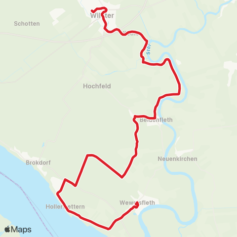 StadtBus/RegionalBus (Umland) Wilster > Beidenfleth >Wewelsfleth map