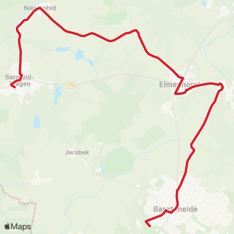 StadtBus/RegionalBus (Umland) Bargfeld-Stegen >Elmenhorst>Bargteheide map