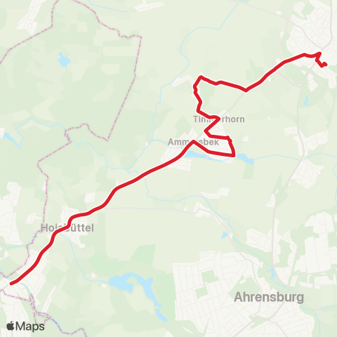 StadtBus/RegionalBus (Umland) Klein Hansdorf >Ammersbek >Bargteheide map