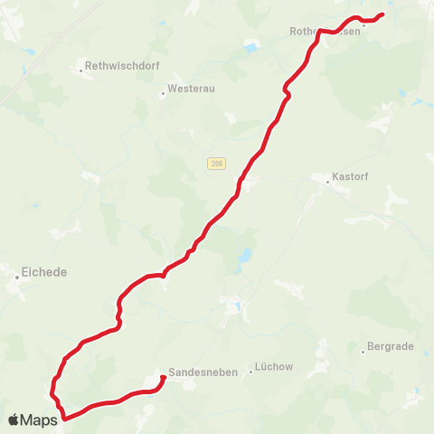 StadtBus/RegionalBus (Umland) Rotenhausen > Schiphorst > Sandesneben map