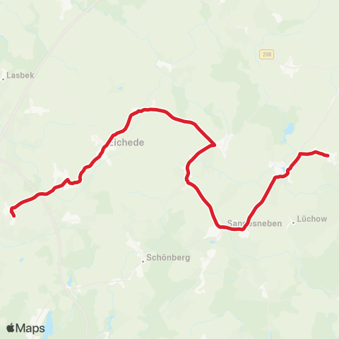 StadtBus/RegionalBus (Umland) Klinkrade >Sandesneben >Bargteheide map