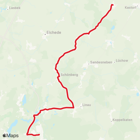 StadtBus/RegionalBus (Umland) Siebenbäumen > Schönberg > Trittau map