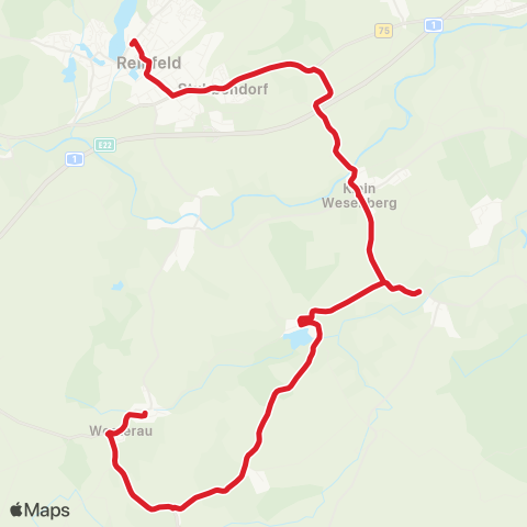 StadtBus/RegionalBus (Umland) Westerau > Trenthors - Wesenberg >Reinfeld map