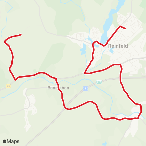 StadtBus/RegionalBus (Umland) Steinfeld > Barnitz - Lokfeld > Reinfeld map