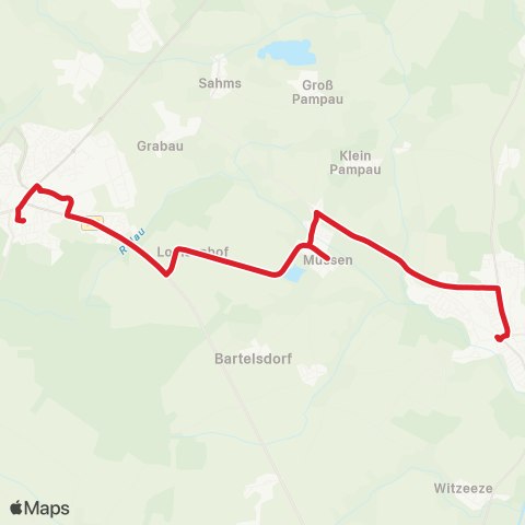 StadtBus/RegionalBus (Umland) Büchen >Müssen >Schwarzenbek map