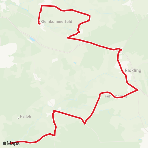 StadtBus/RegionalBus (Umland) Heidmühlen > Rickling > Kleinkummerfeld map