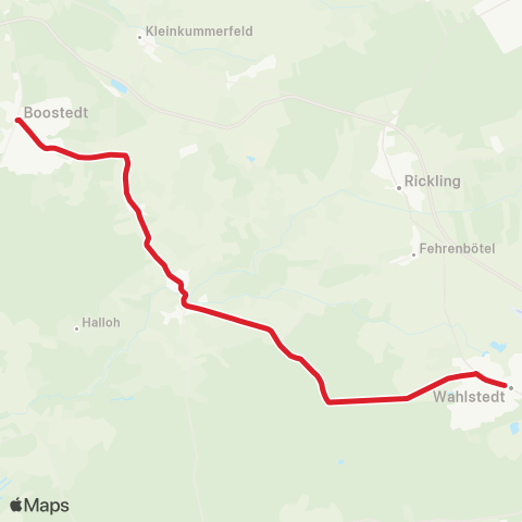 StadtBus/RegionalBus (Umland) Wahlstedt > Heidmühlen > Boostedt map