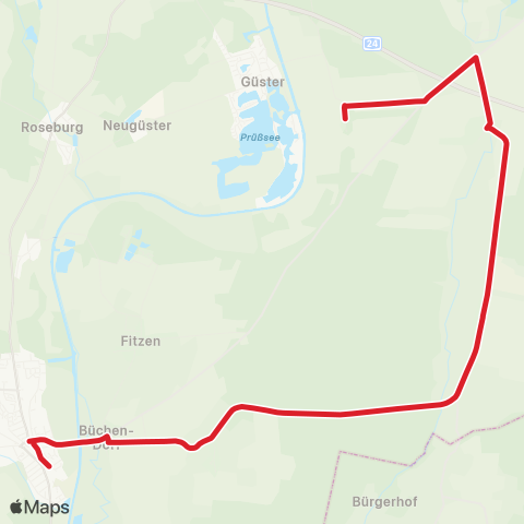 StadtBus/RegionalBus (Umland) Göttin >Besenthal - Langenlehsten >Büchen map