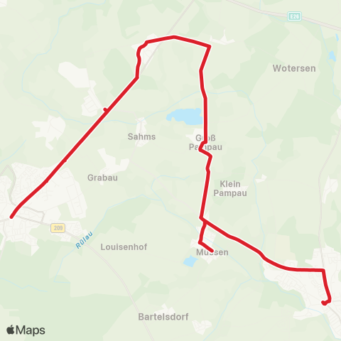 StadtBus/RegionalBus (Umland) Schwarzenbek >Elmenhorst >Büchen map