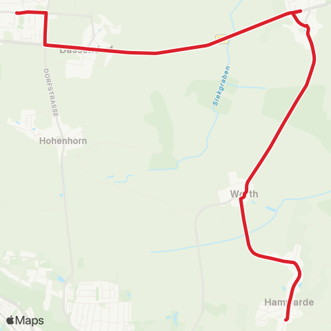 StadtBus/RegionalBus (Umland) Hamwarde>Dassendorf map