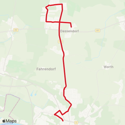 StadtBus/RegionalBus (Umland) Dassendorf >Geesthacht map