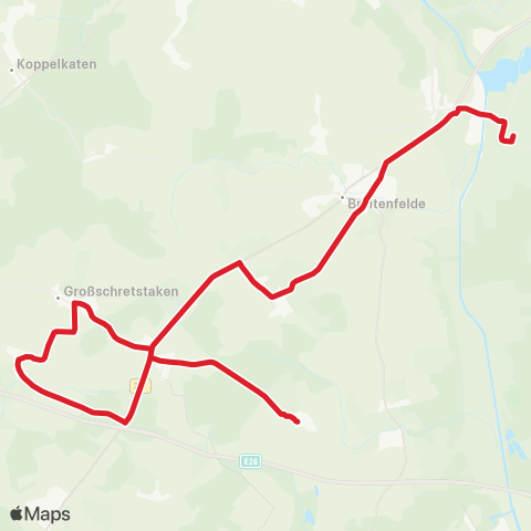 StadtBus/RegionalBus (Umland) Tramm >Talkau >Fuhlenhagen >Mölln map