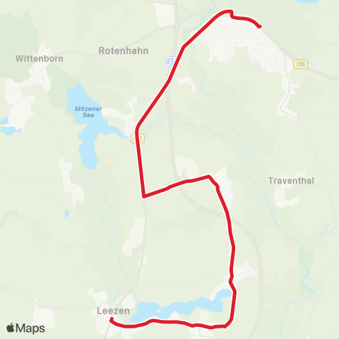 StadtBus/RegionalBus (Umland) Bad Segeberg / Kükels > Bebensee > Leezen map